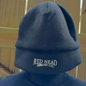 Bass Pro Shops Red Head Black Beanie Winter Hat Size XL